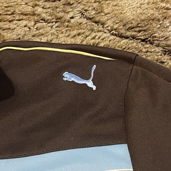 Vintage Y2K Puma Full Zip Sweater Fleece Brown/Blue/White/Yellow Large - Picture 4 of 7